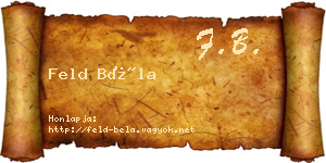 Feld Béla névjegykártya
